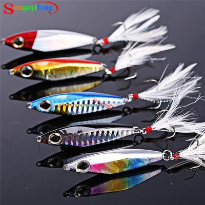 Angelköder, sinkende Löffel, Mikro-Jigging-Köder mit Drillingshaken für Salzwasser- und Süßwasserfischen