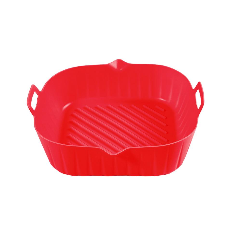 Silicone air fryer special tray food safety reusable square barbecue mat baking tray oven baking mold plate suitable for kitchen