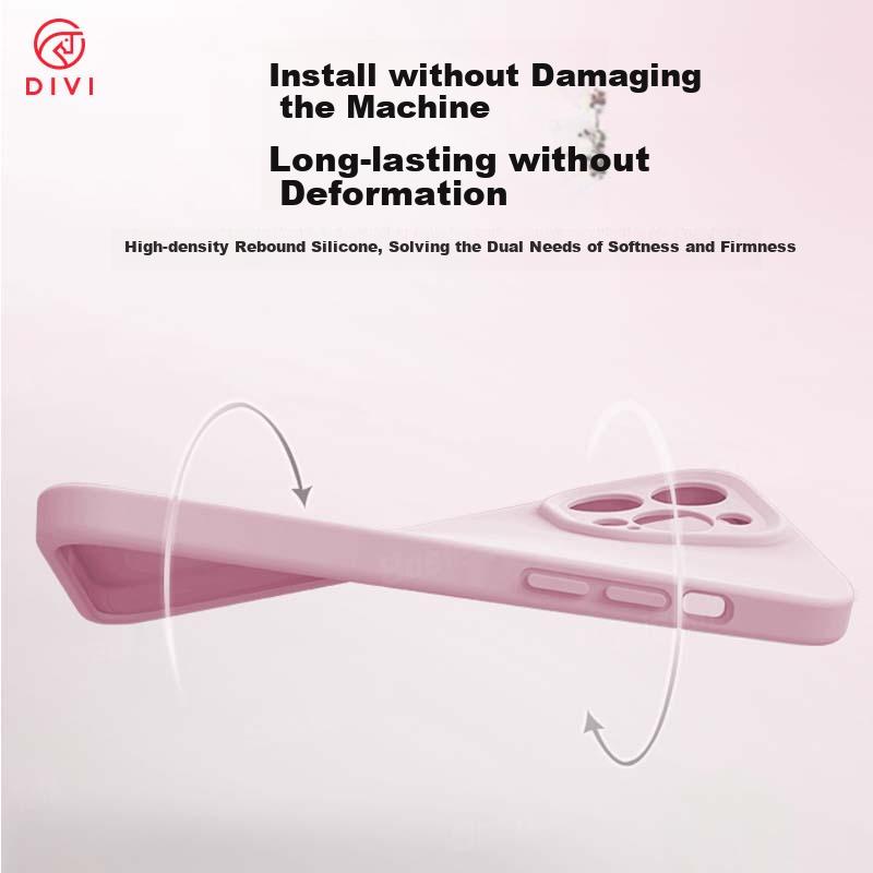 DIVI Official Version Real LiquidIPhone 14 Case, Liquid Silicone Skin-Friendly Full Camera Protection Ultra-Thin Shockproof Anti-Scratch Case, Pink
