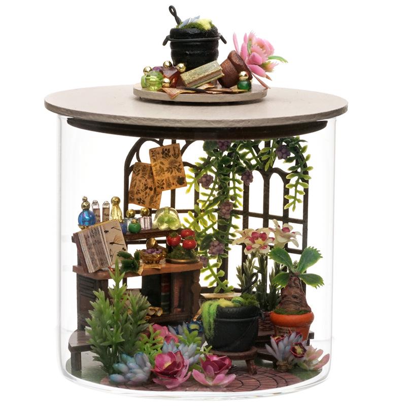Zhiquwu Round Dream Bottle DIY Dollhouse 3D Puzzle Model - Handmade Creative Toy Gift