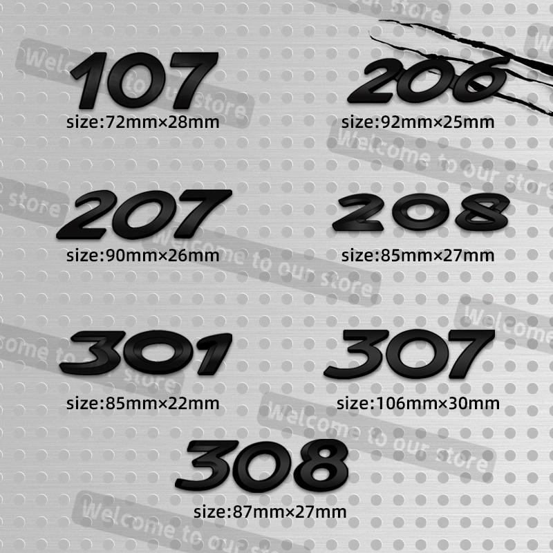 3D Metal Car Styling For 107 206 207 208 301 307 308 Emblem Decals Rear Trunk Body Badge Accessories