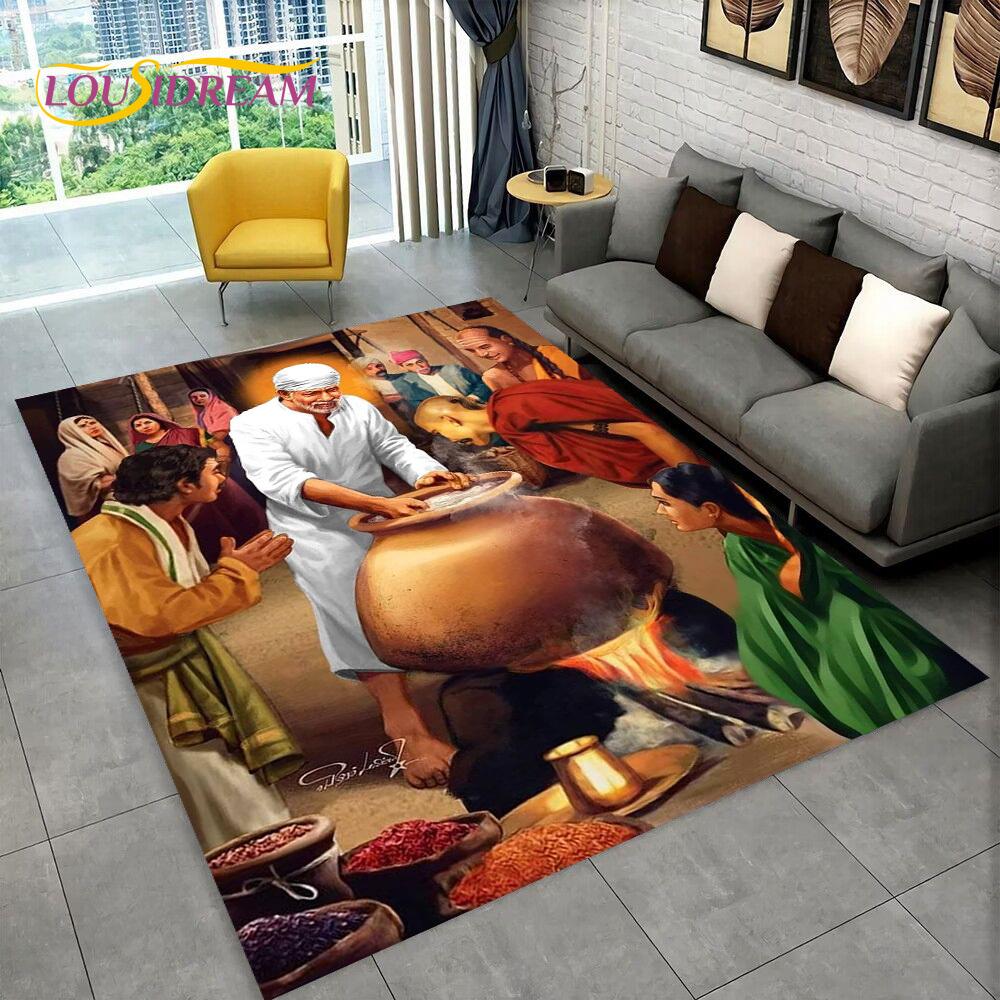 3D Africa Ethiopian Painting Art Custom Cartoon Area Rug Large,Carpet for Home Living Room Sofa Doormat Decor,Non-slip Floor Mat