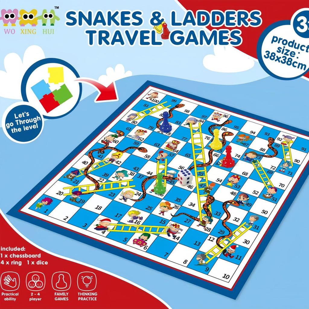 Cross-border Bestseller International Children Snakes Ladders Strategic Board Game Parentchild Interactive Educational