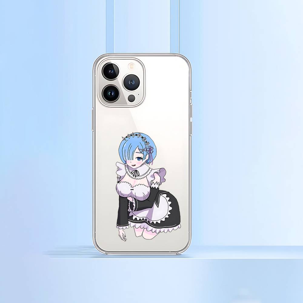 R-Re Zero Rem Phone Case For IPhone 17 16 15 12 11 Pro Max 14 Plus 13 Mini Clear Cover Soft Funda