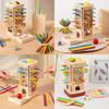 Wooden Stick Trishape Educational Game For Kids With Color Recognition And Parentchild Interaction