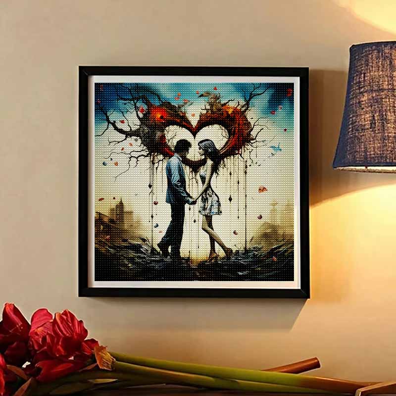 New Arrival 5D DIY Full Circle Diamond Painting "Love Tree for Couples" Embroidery Cross Stitch Home Decor Gift