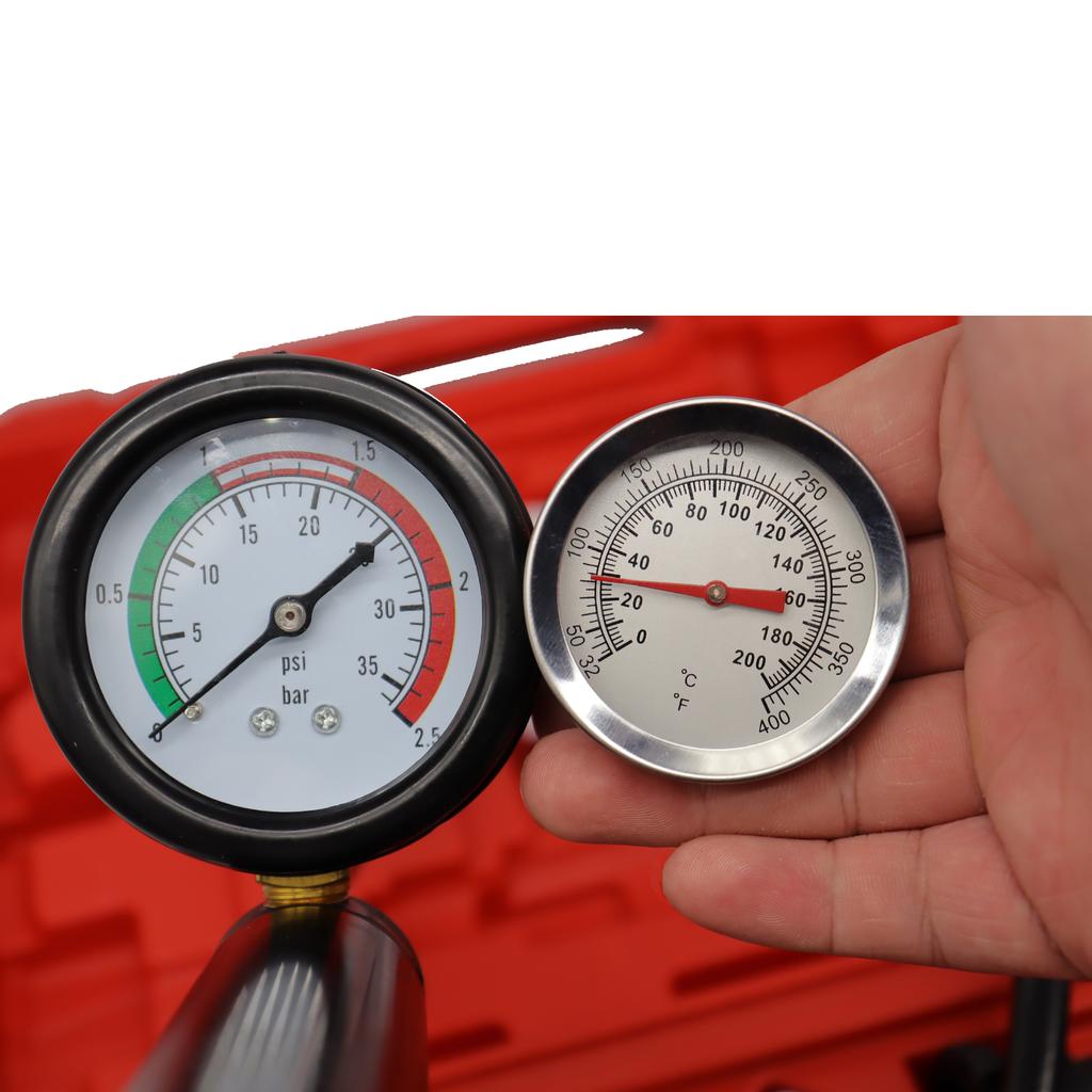 14-18 Piece Coolant Pressure Tester Kit Radiator Pressure Test Kit Automotive Tank Adapter with Gauge Kit