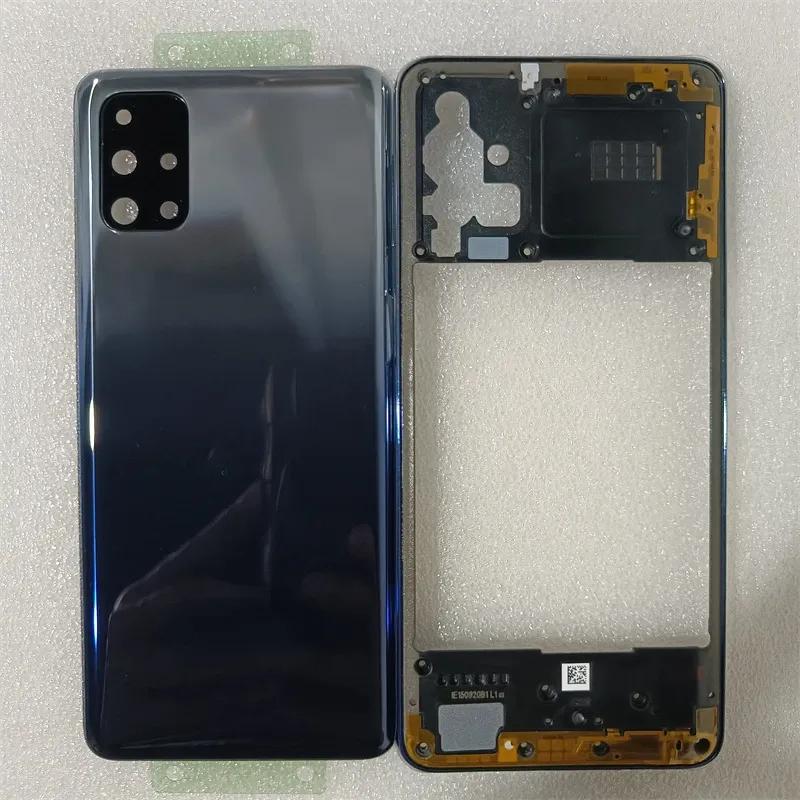 Phone Housing Middle Frame+Battery Back Cover Case Panel Lid Rear +Camera Lens Repair Parts for Samsung Galaxy M31S 5G M317F