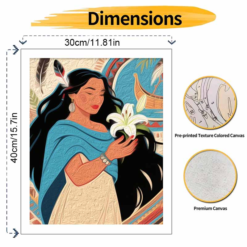 Disney Pocahontas Oil Painting by Numbers Art Kit. Handmade Diy Painting Home Decoration Gifts