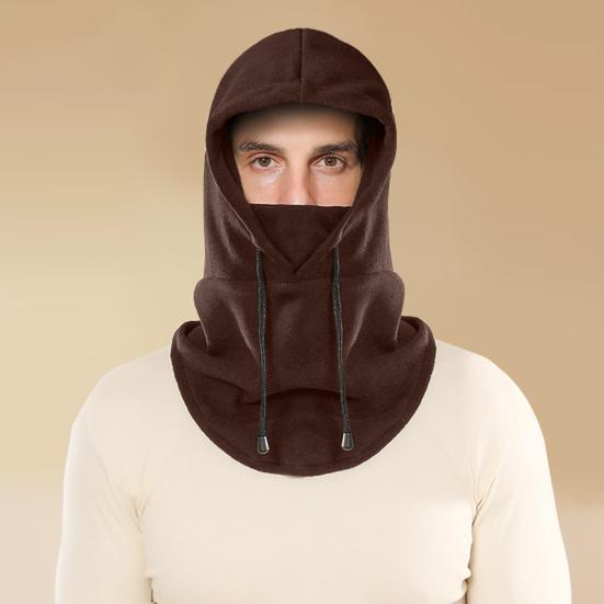 Cagoule D'Hiver Polaire Unisexe - Taille Unique Avec Cordon Réglable - Couvre Tête, Oreilles Et Cou - Pour Vélo, Randonnée, Ski - Vert Foncé Et Autres Couleurs