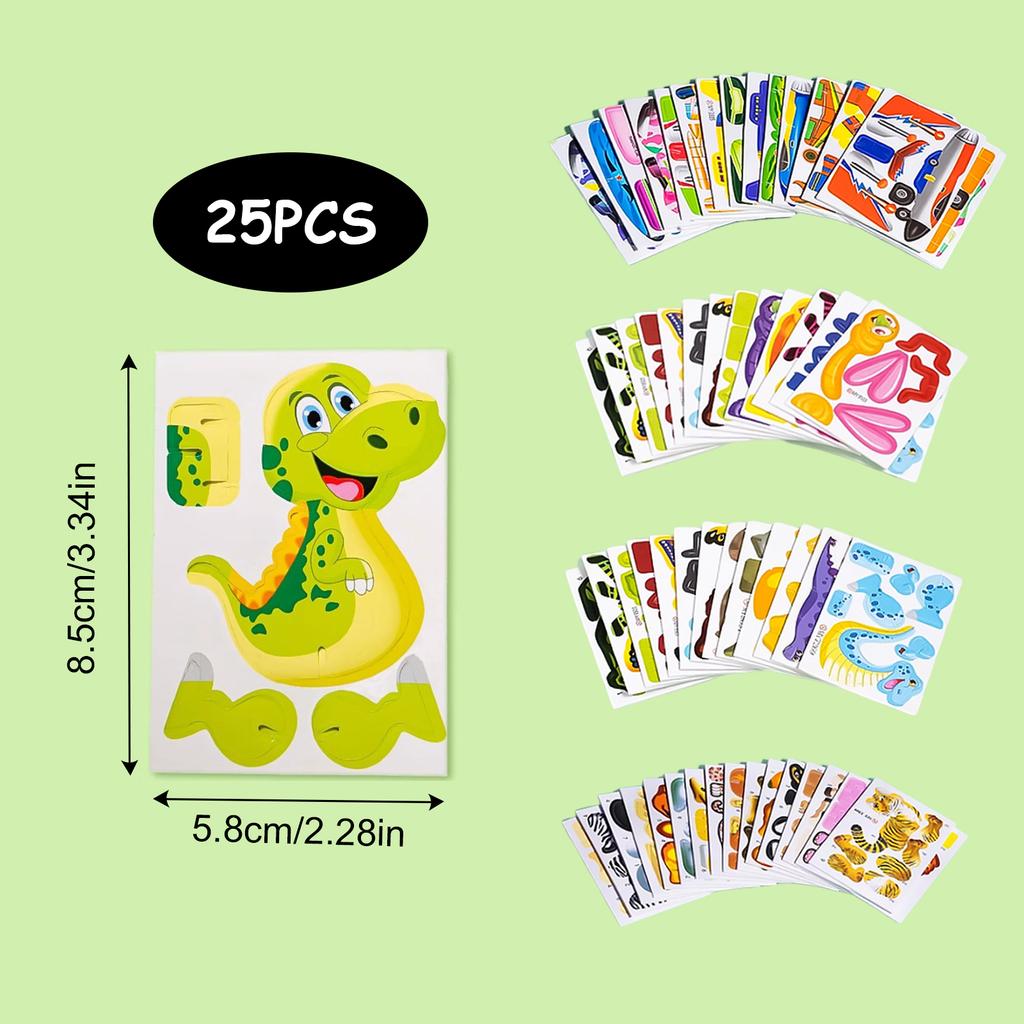 25 STÜCKE/Set Buntes Puzzle Spielzeug Cartoon Tier Thema Puzzle Block Lernspielzeug für Kinder Hand-Auge-Koordination Spielzeug