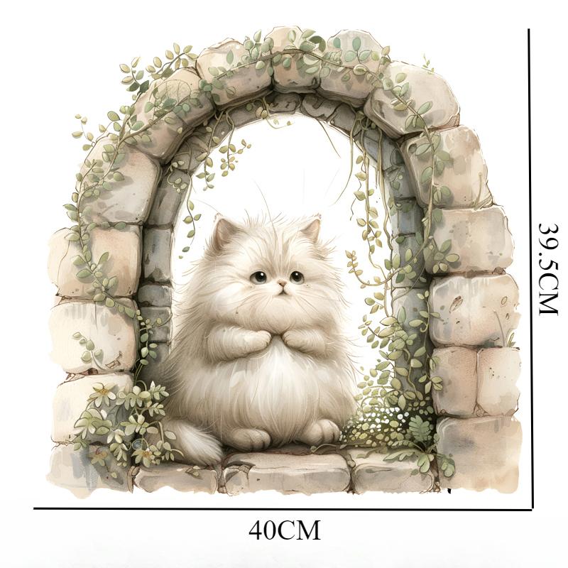 

Cat Wall Stickers Self-adhesive Vinyl Decals Animal Window Accessories Home Decoration Bedroom Bathroom DIY Cartoon Stickers (as the picture,40CM)
