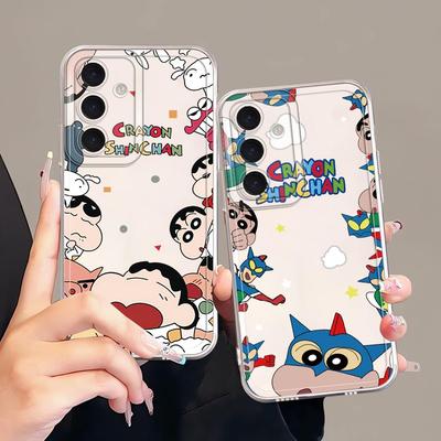Phone Case for Samsung Galaxy A34 A35 A14 A16 A26 A24 A54 A15 A25 A51 A56 A50 A55 A23 A36 A33 A52 A52 A31 Cute Crayons Shinchan