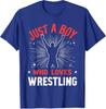 Just A Boy Who Loves Wrestling Boys  Kids Wrestler Boy TShirt Wrestling Lover  Fan Novelty Gifts Short Sleeve Blouses Tees