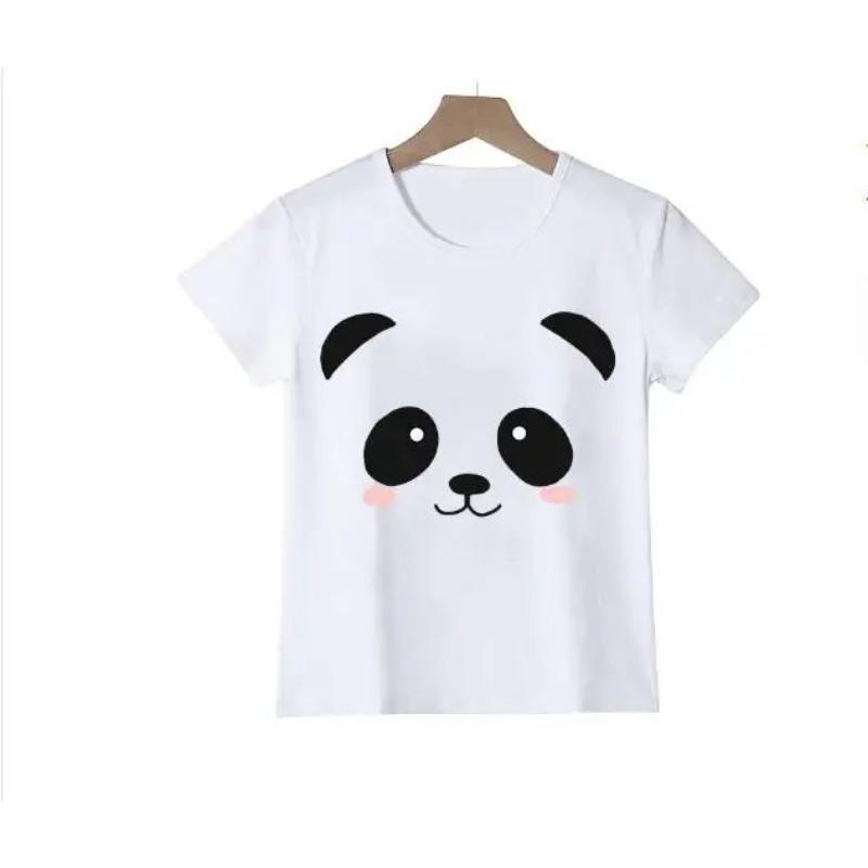 2024 Cute Bear & Baby Panda Graphic T-Shirts Kids Birthday Clothing One Piece Children's Clothes for Boys And Girls