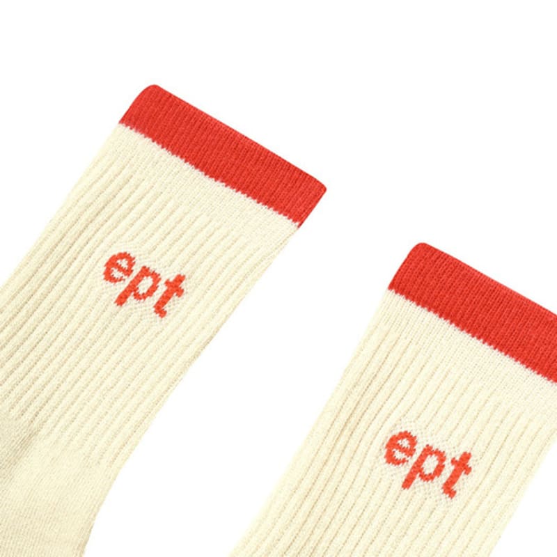 EPT LINE LOGO SOCKS (IVORY_ORANGE)