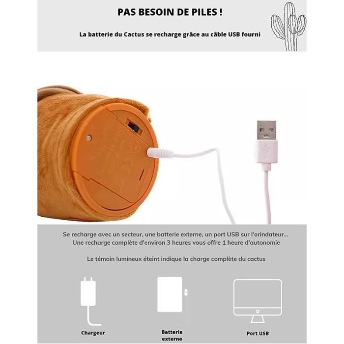 Generic Dancing Cactus That Repeats Records Rechargeable USB Battery 120 Songs Gift Cactus for Children Babies Interactive