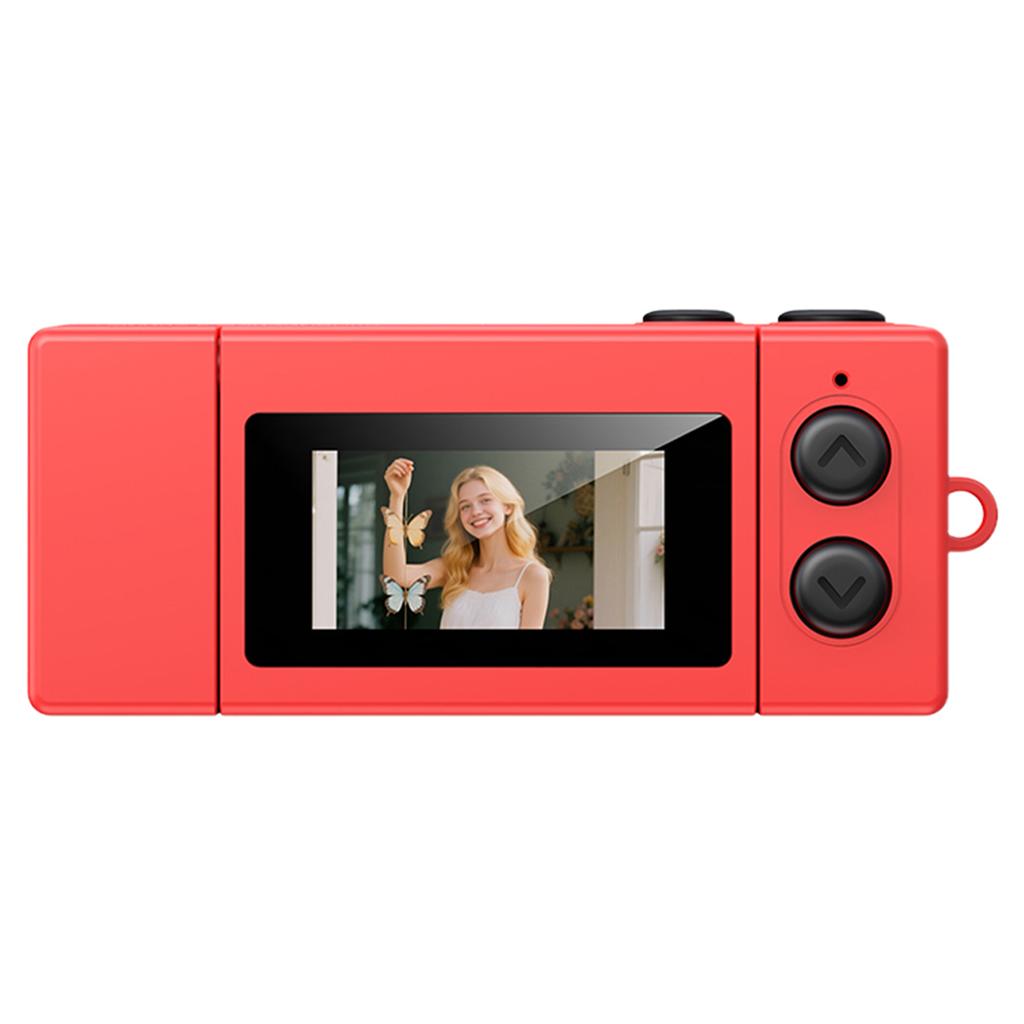 LK030 Thumb Keychain Camera 180° Flip Selfie Screen with Flashlight Multiple Filters Very Small Camcorder Audio Video Recorder
