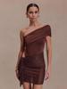 Europäischer Stil Asymmetrisches Neckholder-Band Tanzparty-Kleid