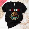 Mexican Flag Cotton T Shirt A Divine Eagle Holding A Snake in Its Beak Print Unisex Women Tshirt Hispanic Heritage Month Gifts
