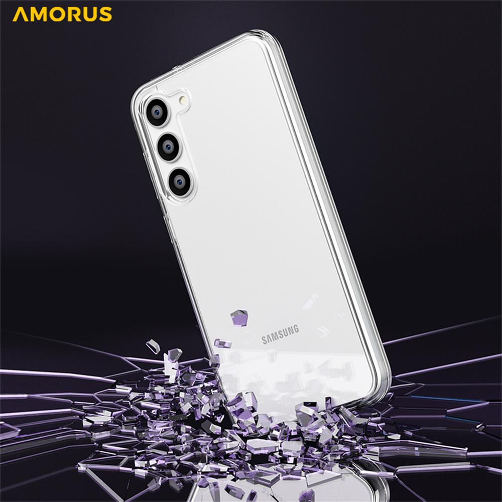 AMORUS For Samsung Galaxy S23+ Case Soft TPU Hard PC Back Shockproof Phone Cover