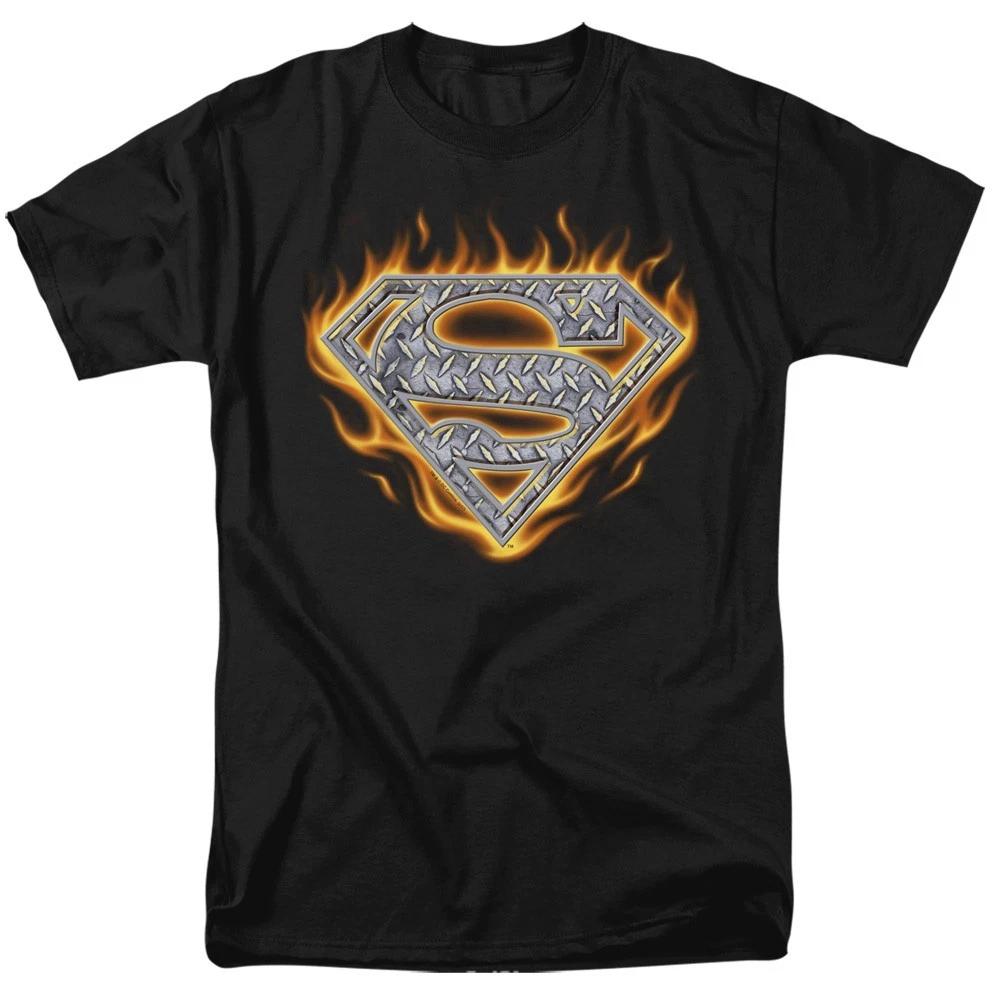 SUPERMAN STEEL FIRE SHIELD Licensed Adult Men s Graphic Tee Shirt SM-6XL M
