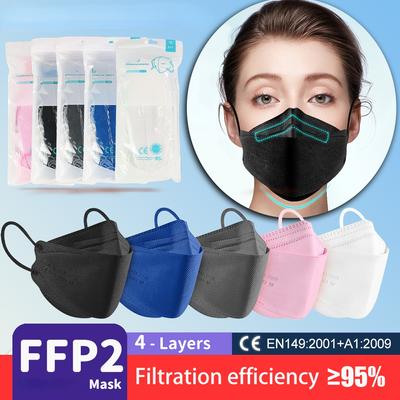 Forma de peixe FFP2 Máscara facial colorida Mascarillas Anti-nevoeiro respirador de poeira Máscaras adultas respiráveis