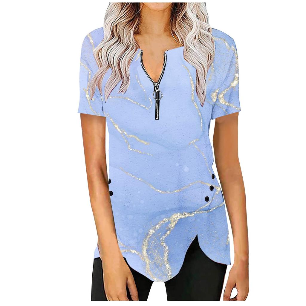 Women's Fashion Casual Comfortable Short Sleeve Printed Top