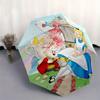 1pc Alice in Wonderland Design Automatic Opening/Closing Umbrella - Portable 3-Fold Design with 8-Bone Iron Frame, Outdoor, for Fans, Travel