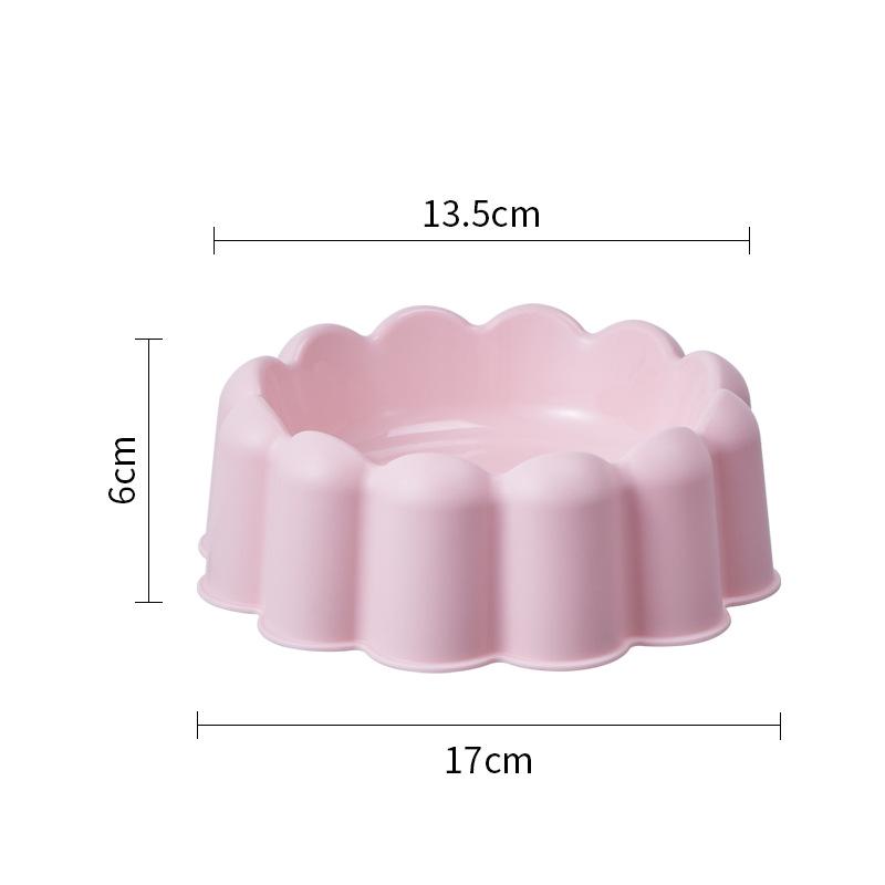 

Stainless Steel Anti-Spill Cat Bowl with Chin Protection and Elevated Pudding Flower Design OPP Bag