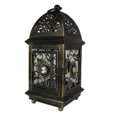 SOWJECE Stilvoller Kerzenhalter für den Außenbereich, Dekor im antiken Stil, Kerzenständer, Kerzenständer für den Außenbereich, Retro-Kerzenhalter, Eisen (Schwarz, 1)