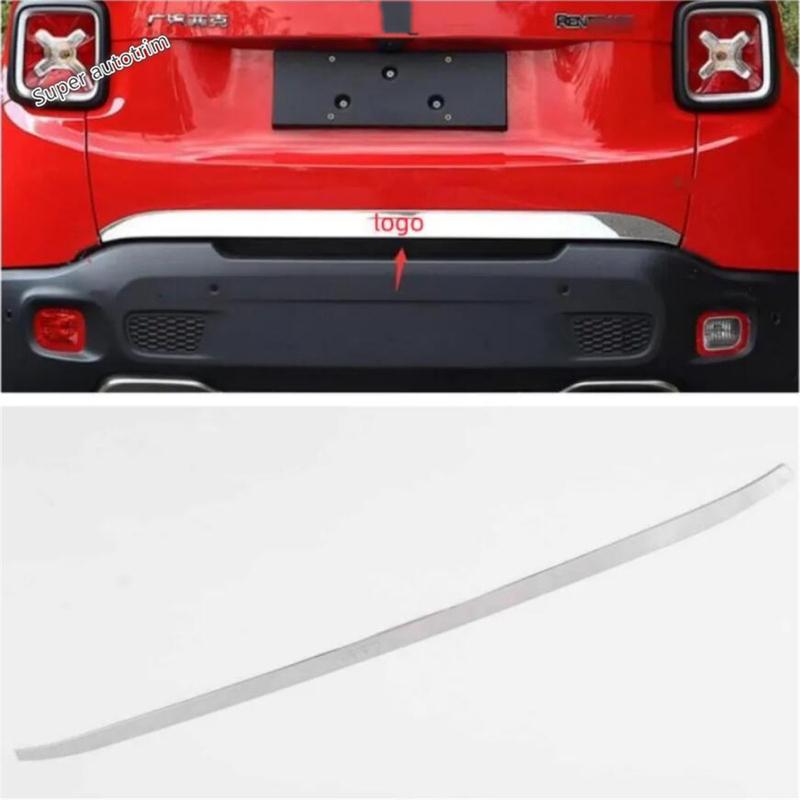 Car Rear Trunk Tail Gate Door Handle Molding Strip Decorative Sequ Cover Trim Metal Accessories For Jeep Renegade 2015 -