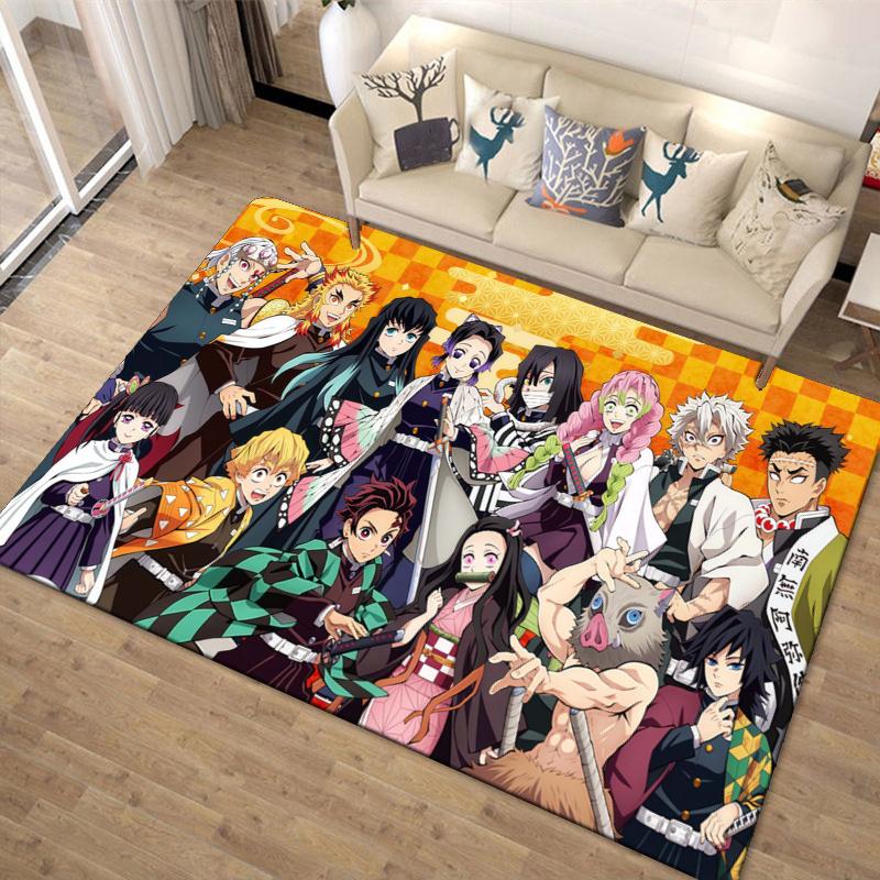 Demon Slayer Carpet Rug for Living Room Bedroom Home Sofa Decoration,Kids play Non-slip Floor Mat