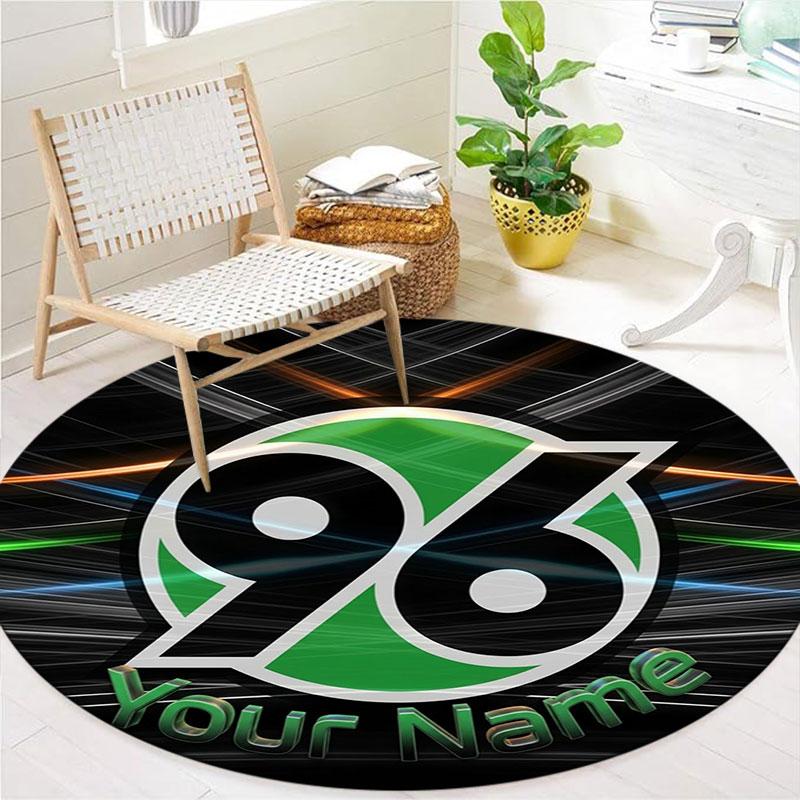 Hannover 96 Custom Name Round Area Rug,Carpet Rug for Living Room Bedroom Sofa Playroom Decor,Non-slip Floor Mat