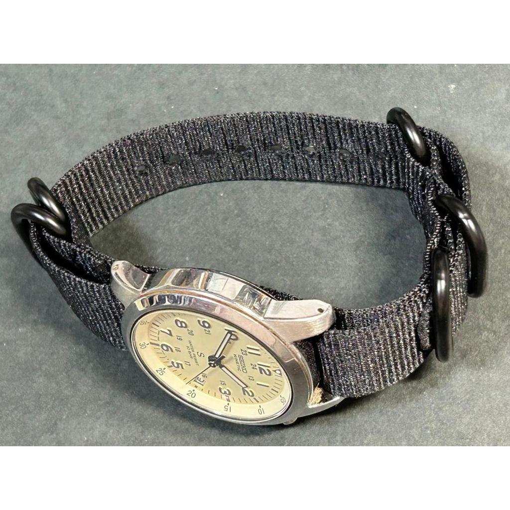 Used Perfectly Working Condition [New Secondary Battery] SEIKO SUS Military 5M42-0G20 Pearl Dial