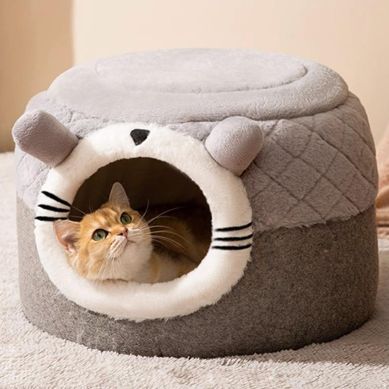 Autumn and Winter Closed Black and White Dice Cat Nest Warm and Thickened Dog Nest Teddy Dual-purpose Stool Pet Nest Dog Mat