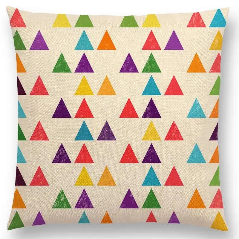 Kolorowe Kwiaty Liście Kropki Poszewka na Poduszkę na Sofę Gwiazdy Fale Wzór Geometryczny Pastelowe Trójkąty Diament Tęcza Poszewka na Poduszkę