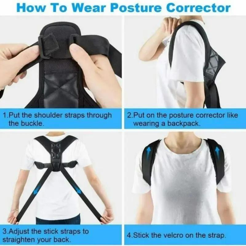 Adjustable Back Posture Correction Strap Hunchback Prevention Sitting Posture Correction Breathable Suitable for Men and Women