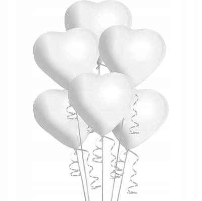 Pastel Heart Balloons, White, 100 Pcs.