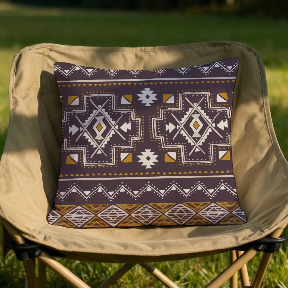 Bohemian Ethnic Prints Cushion Cover Soft Reversible  Durable Pillow Cover  MultiScene Use for Home  Car Daily Comfort