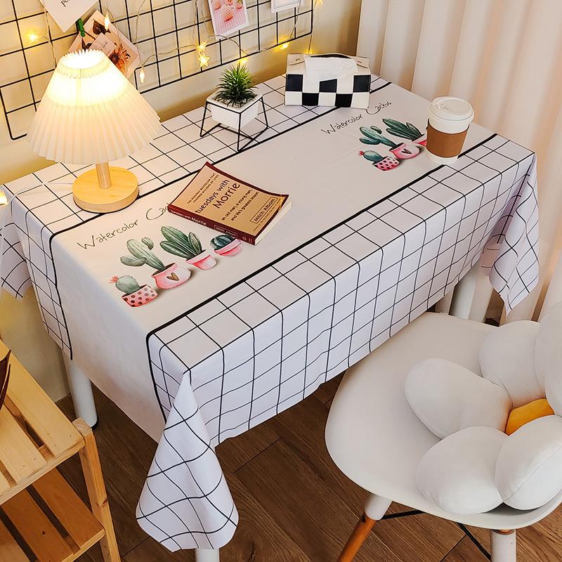 Tablecloth Waterproof And Oil-Proof Leave-In Fabric Desk Rectangular Dining Table Cloth Pvc Coffee Table Table Mat Tablecloth