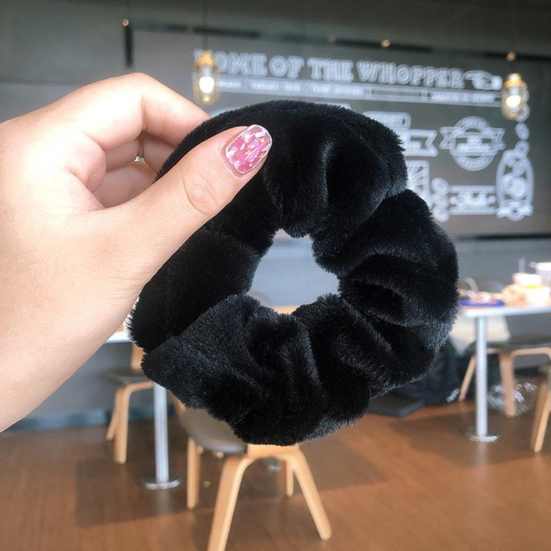 Winter Warm Soft Hair Scrunchies for Women Girls Cute Plush Elastic Multicolor Rubber Band Loop Accessories
