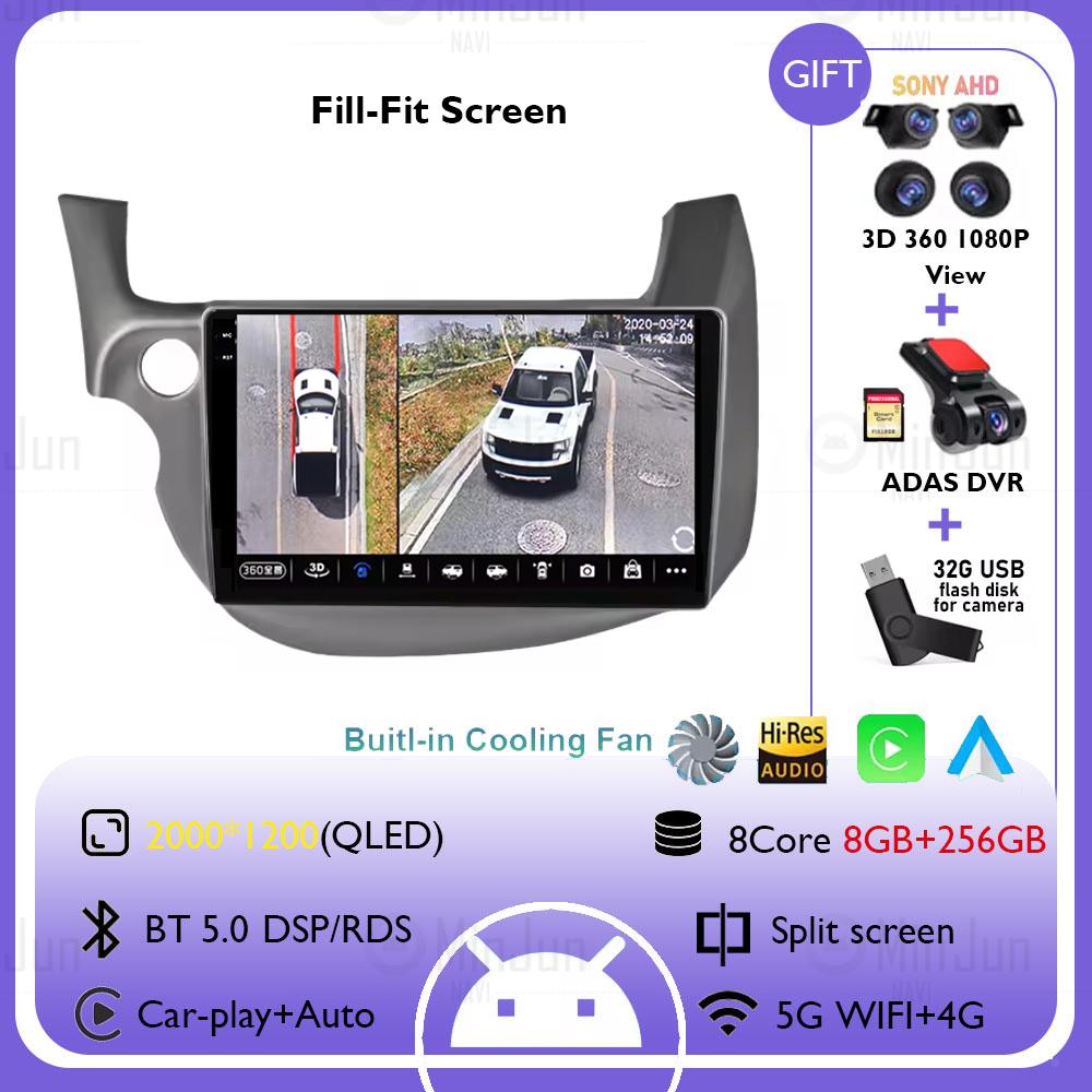 Android Car Radio For HONDA FIT JAZZ LHD 2007 - 2014 Carplay Auto Multimedia Player GPS Navigation DSP Stereo Intelligent System