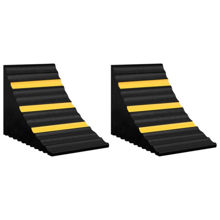 Cales de roue 2 pcs 29x16x19 cm Caoutchouc