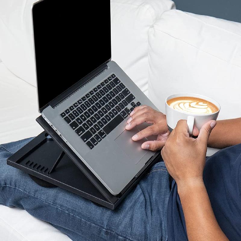 Black Folding Laptop Stand for Bed & Desk