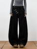 Retro American Street Style Airplane Buckle Scimitar Jeans