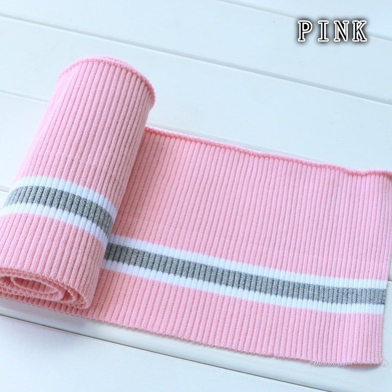 80x15cm Cotton Webbing Elastic Knitted Striped Neckline Cuff Hem Fabric Sewing Supplies Elastic Cotton Spandex Stretch Knit New