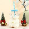 Yousheng Bear Glass Sippy Cup with Leak-Proof Lid Straw Cute Bear Glass Mug for Juice Milk Tea Smoothies Creative Bear-themed Drinkware