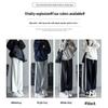 Women's White and Gray Wide-Leg Fleece Sweatpants with Three Stripes - Autumn/Winter Collection