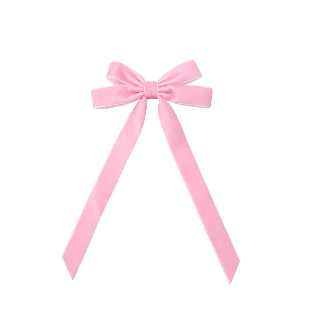 Vintage Big Large Velvet Bow Hairpins Barrettes For Women Girls Wedding Long Ribbon Korean Hair Clip Hairgrip Hair Accessories